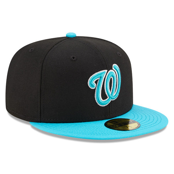 Washington Nationals New Era AQUA BLUE HOOK Fitted 59Fifty MLB Hat