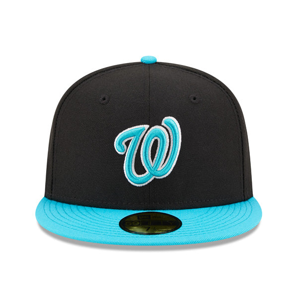 Washington Nationals New Era AQUA BLUE HOOK Fitted 59Fifty MLB Hat