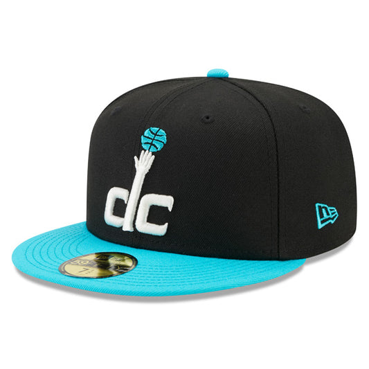 Washington Wizards New Era AQUA BLUE HOOK Fitted 59Fifty NBA Hat