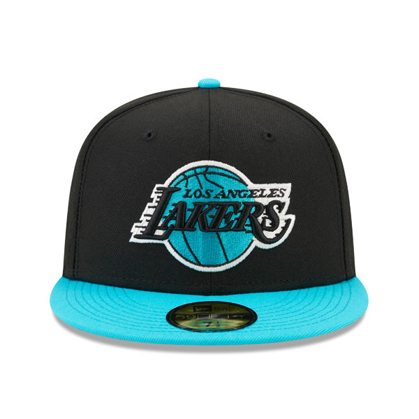 Los Angeles Lakers New Era AQUA BLUE HOOK Fitted 59Fifty NBA Hat