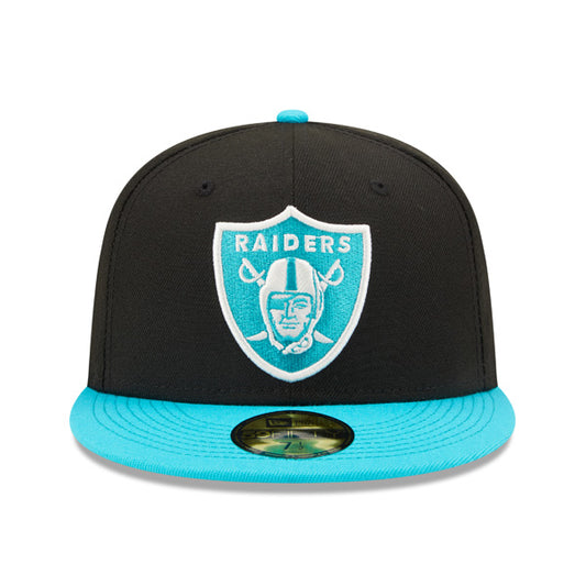 Las Vegas Raiders New Era AQUA BLUE HOOK Fitted 59Fifty NFL Hat
