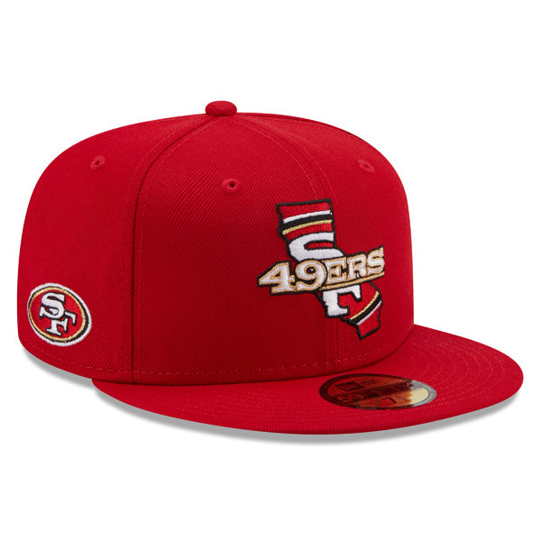 San Francisco 49ers New Era LOCAL Fitted 59Fifty NFL Hat - Scarlet