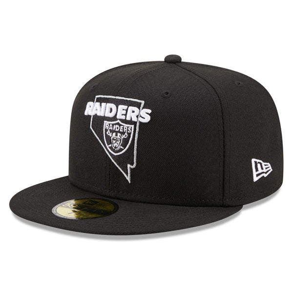 Las Vegas Raiders New Era LOCAL Fitted 59Fifty NFL Hat - Black/Silver