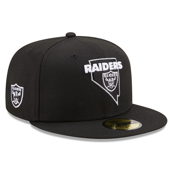 Las Vegas Raiders New Era LOCAL Fitted 59Fifty NFL Hat - Black/Silver