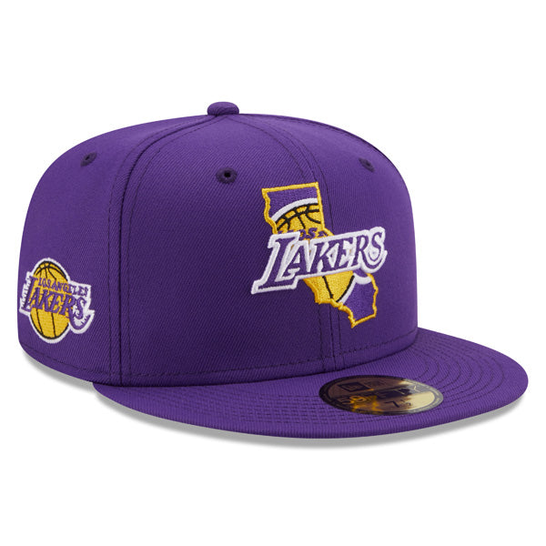 Los Angeles Lakers New Era LOCAL Fitted 59Fifty NBA Hat - Purple