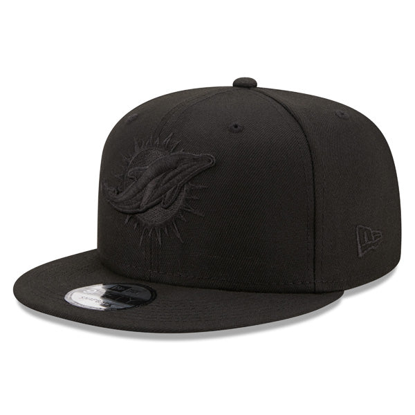 Miami Dolphins New Era BLACK OUT 9Fifty Snapback NFL Hat - Black