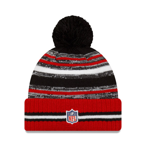 San Francisco 49ers New Era 2021 Official NFL Sideline Sport Pom Cuffed Knit Hat