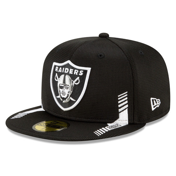 Las Vegas Raiders New Era 2021 NFL Official Sideline HOME 59Fifty Fitted Hat - Black/Silver