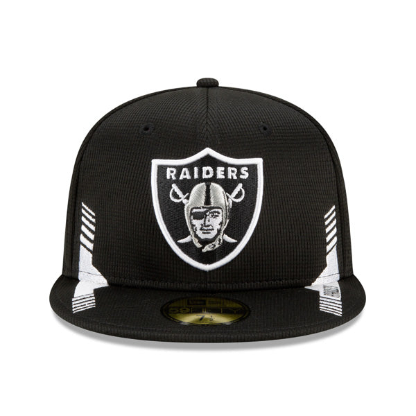 Las Vegas Raiders New Era 2021 NFL Official Sideline HOME 59Fifty Fitted Hat - Black/Silver