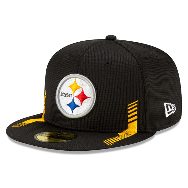 Pittsburgh Steelers New Era 2021 NFL Official Sideline HOME 59Fifty Fitted Hat - Black/Yellow