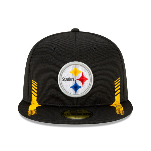 Pittsburgh Steelers New Era 2021 NFL Official Sideline HOME 59Fifty Fitted Hat - Black/Yellow