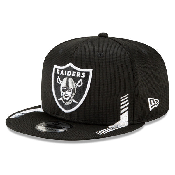 Las Vegas Raiders New Era 2021 NFL Sideline HOME 9Fifty Snapback Hat - Black/Silver