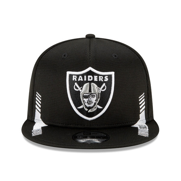 Las Vegas Raiders New Era 2021 NFL Sideline HOME 9Fifty Snapback Hat - Black/Silver