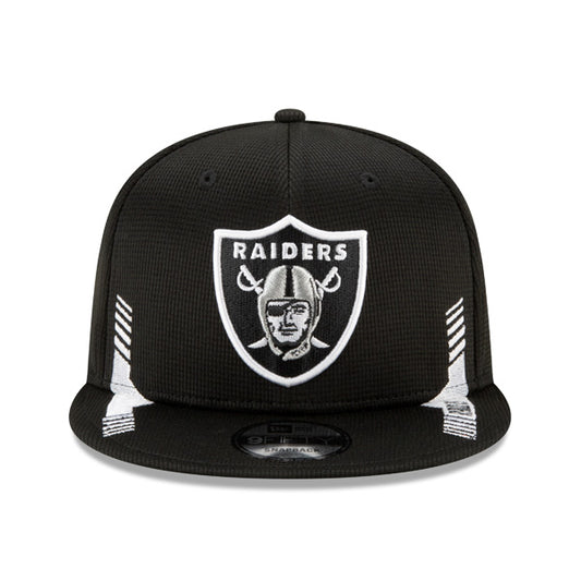 Las Vegas Raiders New Era 2021 NFL Sideline HOME 9Fifty Snapback Hat - Black/Silver