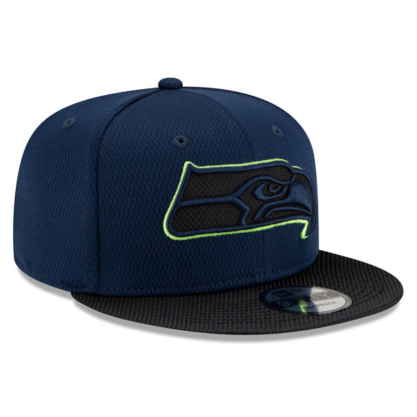 Seattle Seahawks New Era 2021 NFL Sideline Road 9FIFTY Snapback Hat - Navy/Black