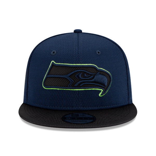 Seattle Seahawks New Era 2021 NFL Sideline Road 9FIFTY Snapback Hat - Navy/Black