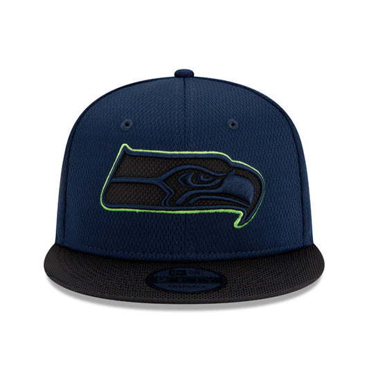 Seattle Seahawks New Era 2021 NFL Sideline Road 9FIFTY Snapback Hat - Navy/Black