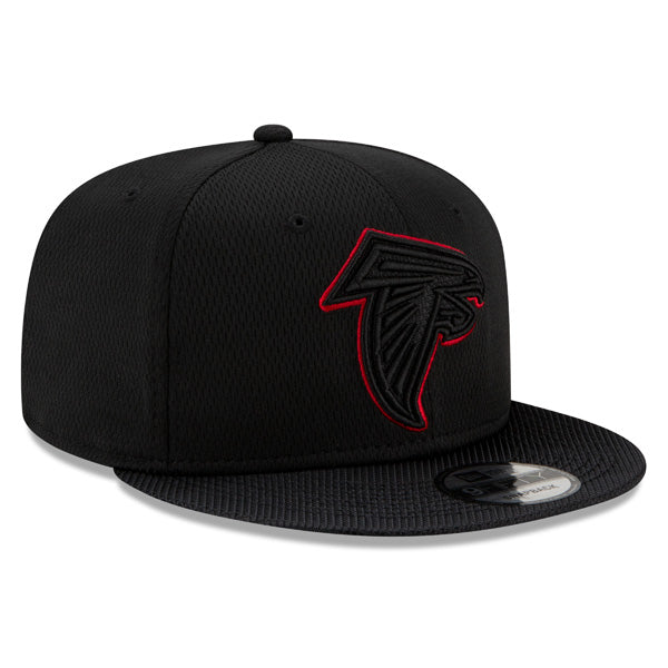 Atlanta Falcons New Era 2021 NFL Sideline Road 9FIFTY Snapback Hat - Black/Red