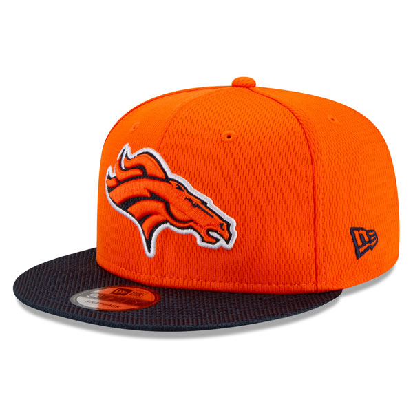 Denver Broncos New Era 2021 NFL Sideline Road 9FIFTY Snapback Hat - Orange/Black