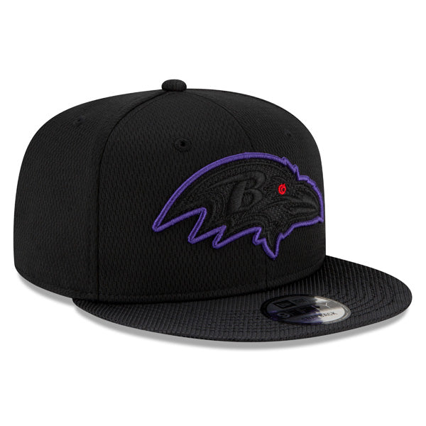 Baltimore Ravens New Era 2021 NFL Sideline Road 9FIFTY Snapback Hat - Black/Purple