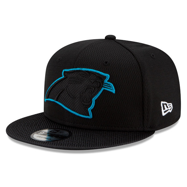 Carolina Panthers New Era 2021 NFL Sideline Road 9FIFTY Snapback Hat - Black/Panthers Blue