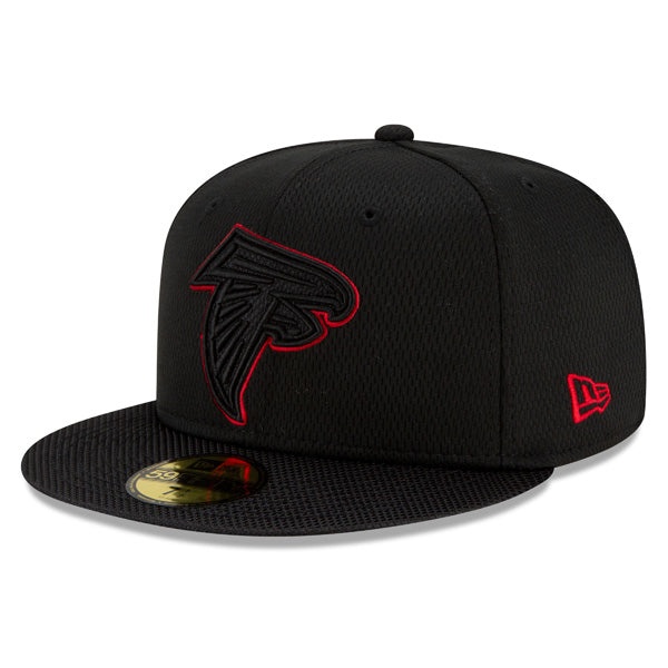 Atlanta Falcons New Era 2021 NFL Official Sideline ROAD 59FIFTY Fitted Hat - Black/Red