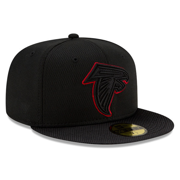 Atlanta Falcons New Era 2021 NFL Official Sideline ROAD 59FIFTY Fitted Hat - Black/Red