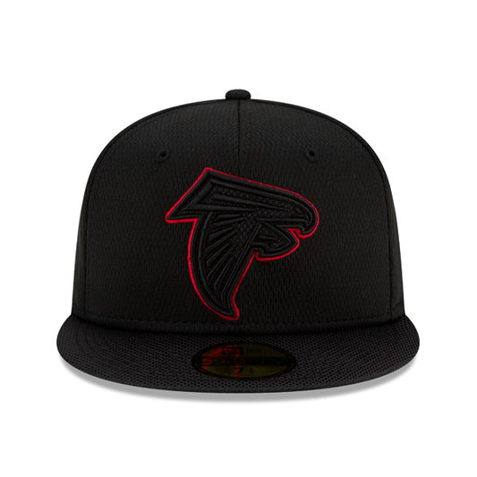 Atlanta Falcons New Era 2021 NFL Official Sideline ROAD 59FIFTY Fitted Hat - Black/Red