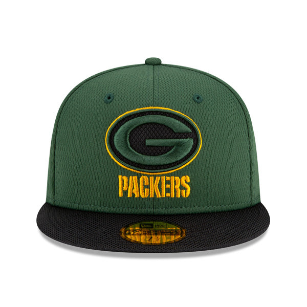 Green Bay Packers New Era 2021 NFL Official Sideline ROAD 59FIFTY Fitted Hat - Green/Black