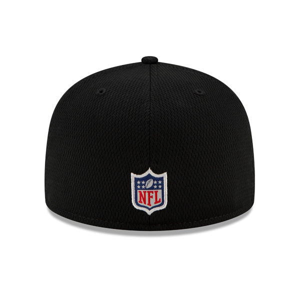 Carolina Panthers New Era 2021 NFL Official Sideline ROAD 59FIFTY Fitted Hat - Black/Panthers Blue