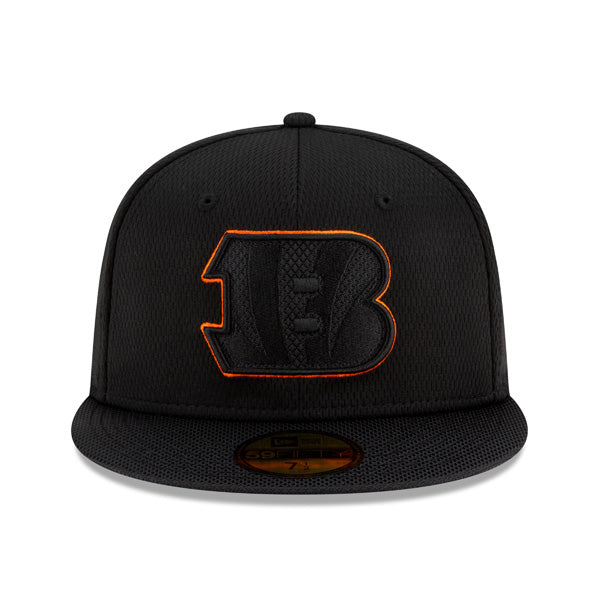 Cincinnati Bengals New Era 2021 NFL Official Sideline ROAD 59FIFTY Fitted Hat - Black/Orange