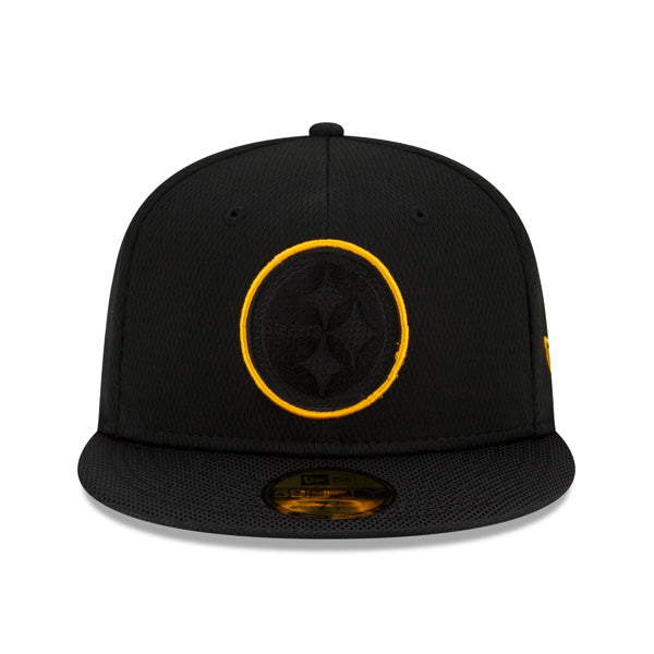 Pittsburgh Steelers New Era 2021 NFL Official Sideline ROAD 59FIFTY Fitted Hat - Black/Yellow