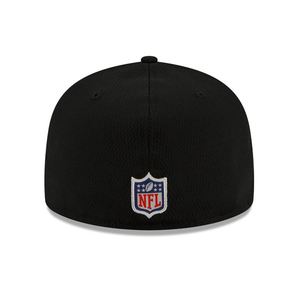 Oakland Raiders New Era 2021 NFL Official Sideline ROAD 59FIFTY Fitted Hat - Black/Silver