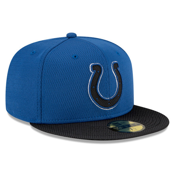 Indianapolis Colts New Era 2021 NFL Official Sideline ROAD 59FIFTY Fitted Hat - Royal/Black