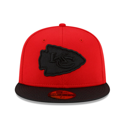 Kansas City Chiefs New Era 2021 NFL Official Sideline ROAD 59FIFTY Fitted Hat - Red/Black