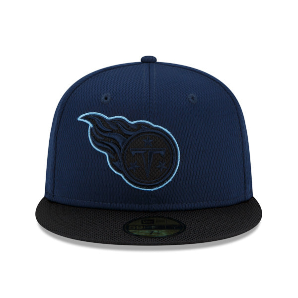 Tennessee Titans New Era 2021 NFL Official Sideline ROAD 59FIFTY Fitted Hat - Navy/Black