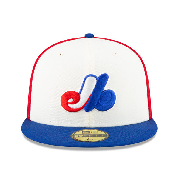 Montreal Expos EXCLUSIVE CRYSTAL 1982 All-Star Game Side Patch New Era 59FIFTY Fitted Hat – Off White/Icy Blue Bottom