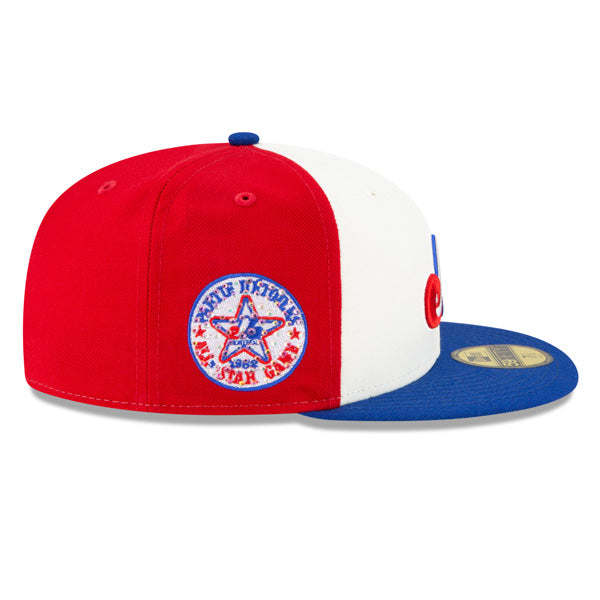 Montreal Expos EXCLUSIVE CRYSTAL 1982 All-Star Game Side Patch New Era 59FIFTY Fitted Hat – Off White/Icy Blue Bottom