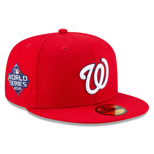 Washington Nationals MLB New Era CHAMPIONS CURSIVE SERIES 59Fifty Fitted Hat - Red