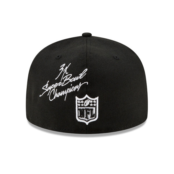 Oakland Raiders NFL New Era CHAMPIONS CURSIVE SERIES 59Fifty Fitted Hat - Black