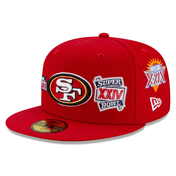 San Francisco 49ers NFL New Era CHAMPIONS CURSIVE SERIES 59Fifty Fitted Hat - Red