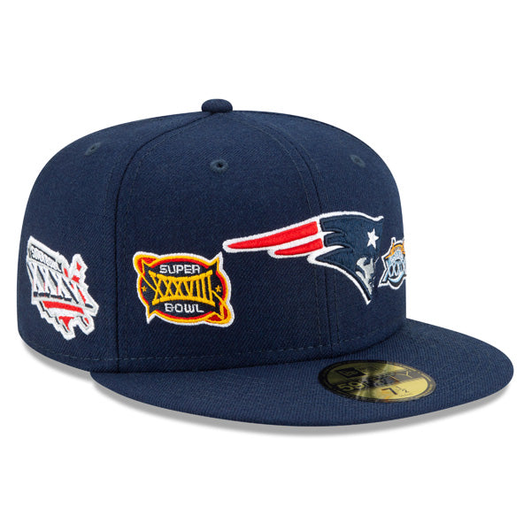 New England Patriots NFL New Era CHAMPIONS CURSIVE SERIES 59Fifty Fitted Hat - Navy