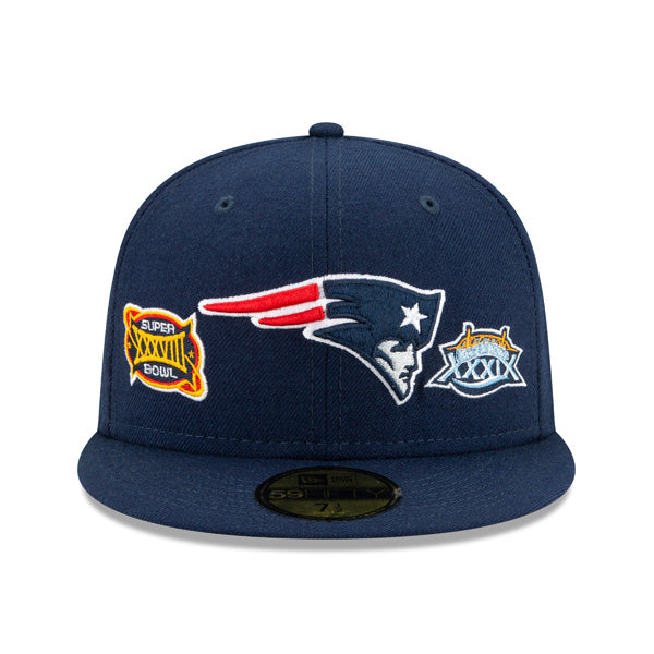 New England Patriots NFL New Era CHAMPIONS CURSIVE SERIES 59Fifty Fitted Hat - Navy