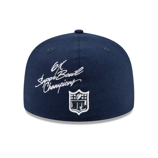 New England Patriots NFL New Era CHAMPIONS CURSIVE SERIES 59Fifty Fitted Hat - Navy