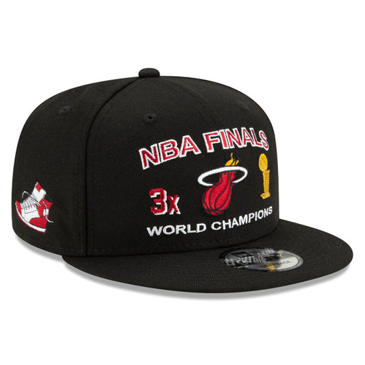 Miami Heat New Era NBA FINALS ICY 9Fifty Snapback Adjustable Hat - Black