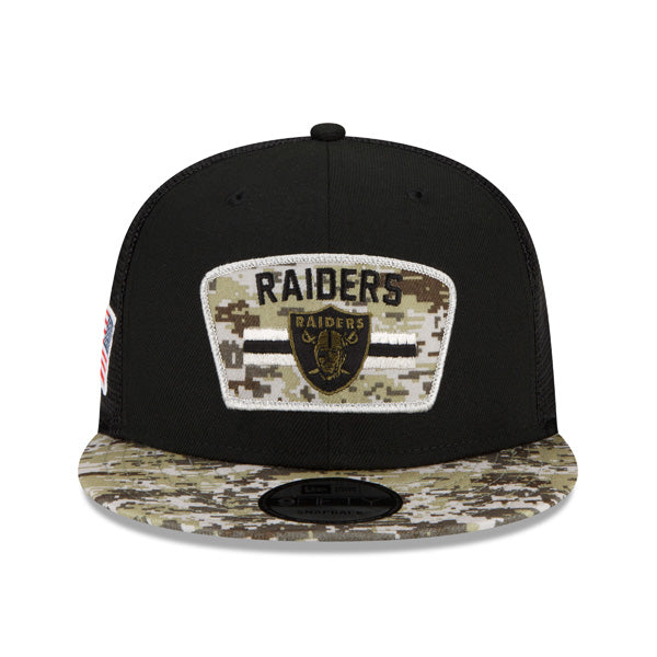 Las Vegas Raiders NFL 2021 Salute to Service 9FIFTY Snapback Hat - Black/Camo