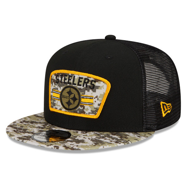 Pittsburgh Steelers NFL 2021 Salute to Service 9FIFTY Snapback Hat - Black/Camo