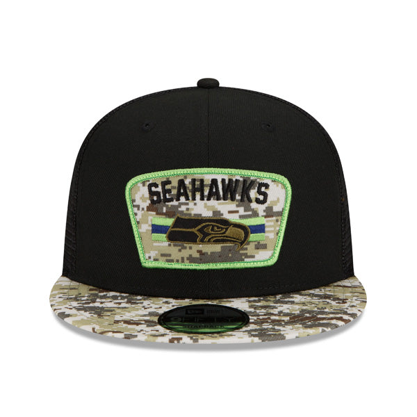 Seattle Seahawks NFL 2021 Salute to Service 9FIFTY Snapback Hat - Black/Camo