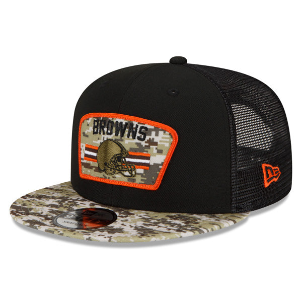 Cleveland Browns NFL 2021 Salute to Service 9FIFTY Snapback Hat - Black/Camo