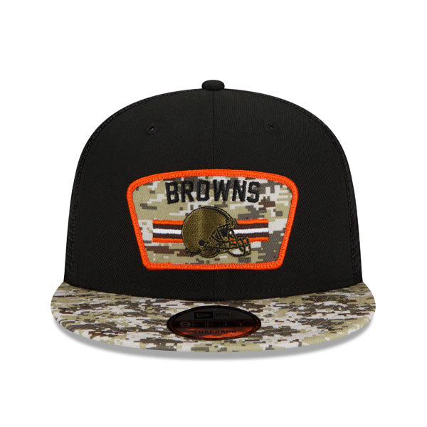 Cleveland Browns NFL 2021 Salute to Service 9FIFTY Snapback Hat - Black/Camo